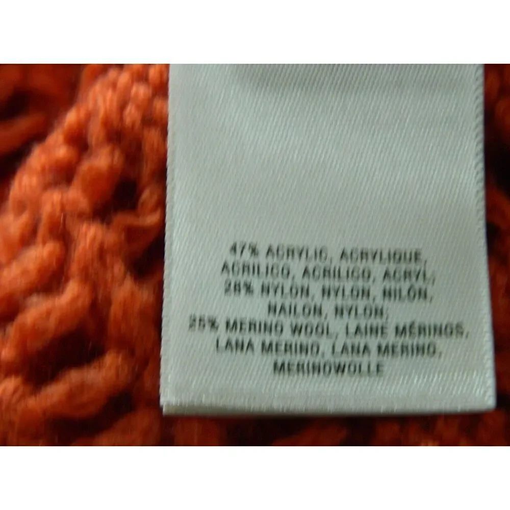 Anthropologie Angel of the North Sweater Size Small‎ Orange Open Knit Crochet